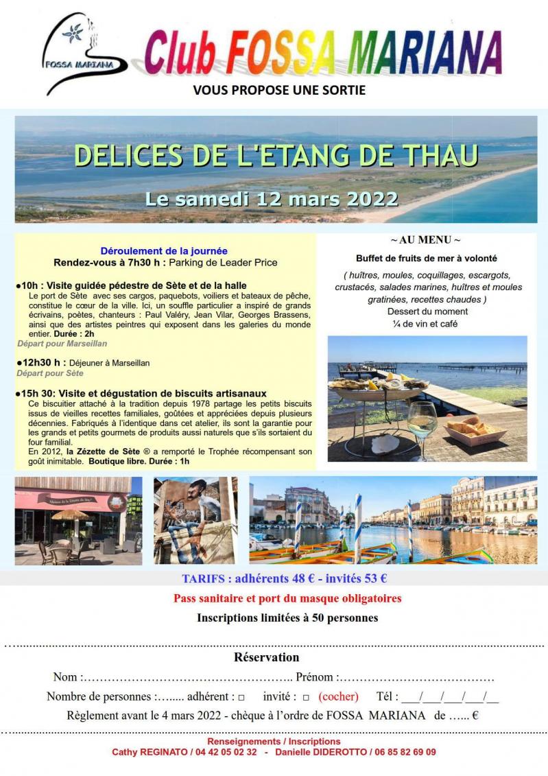 Annonce sortie 12 mars 2022 delices de l etang de thau 1