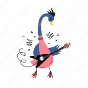 Musicien oie guitare electrique illustration vectorielle style doodle rock and roll 67959 765