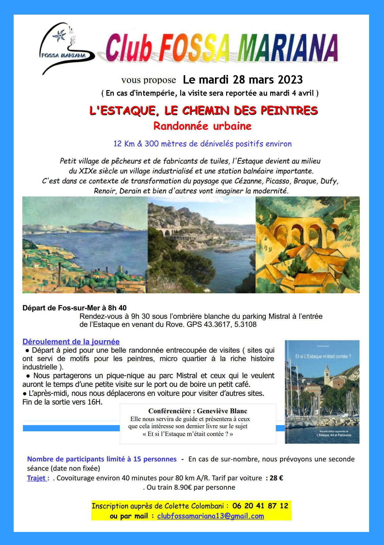 Randonnee urbaine l estaque le chemin des peintres 28 mars 2023