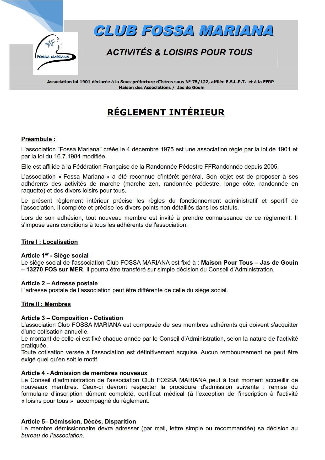 Reglement interieur 2025 club fossa mariana 1