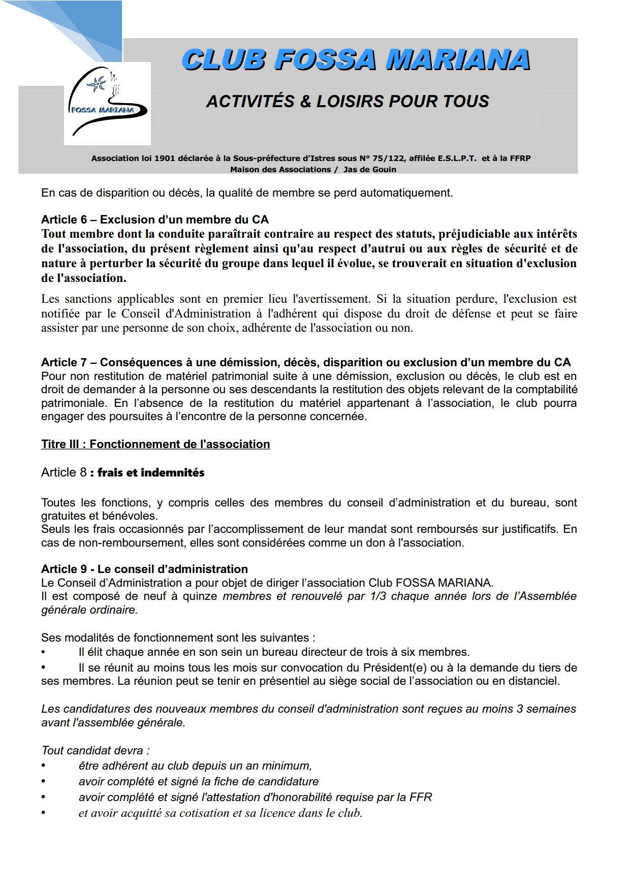Reglement interieur 2025 club fossa mariana 2