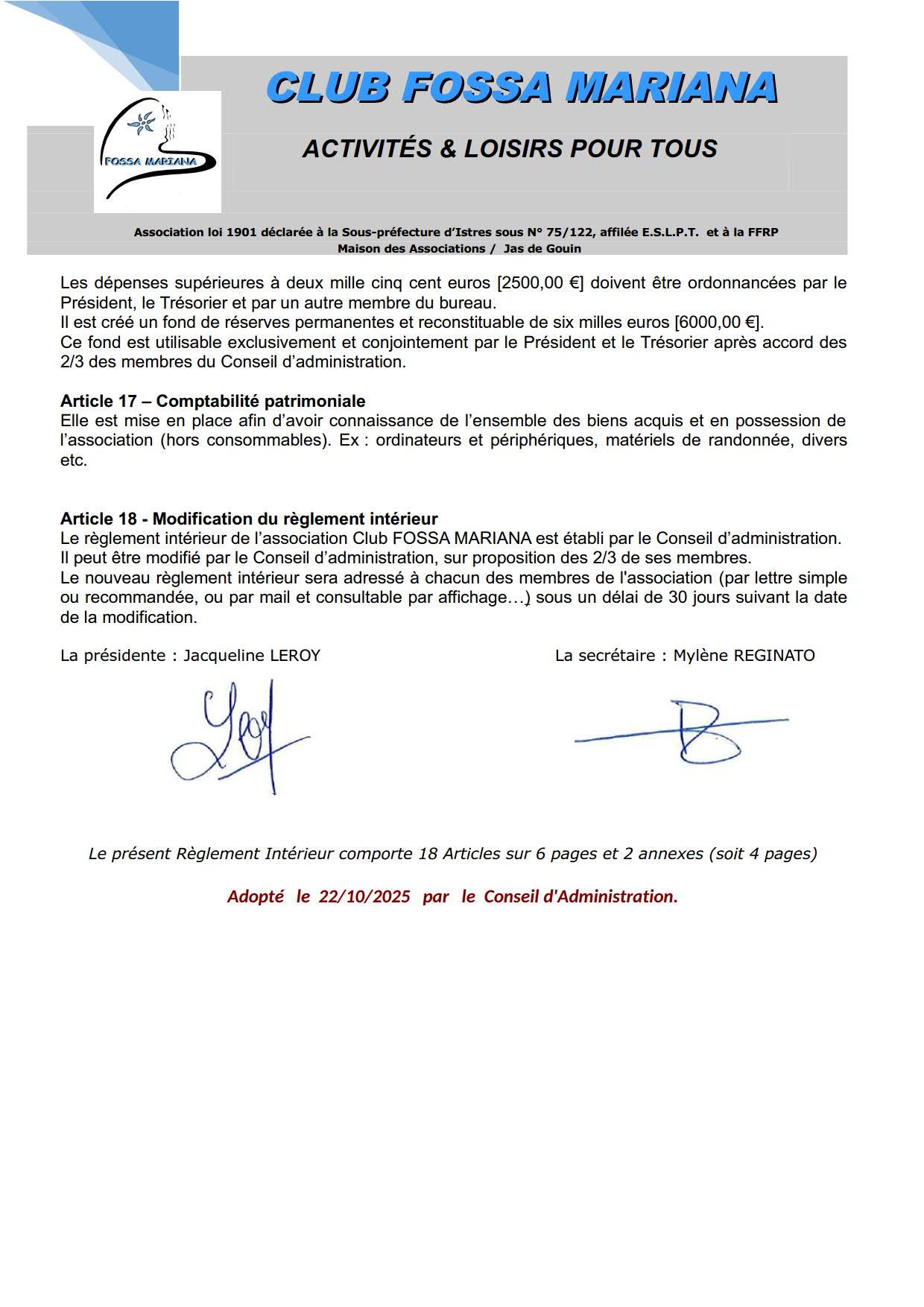 Reglement interieur 2025 club fossa mariana 6